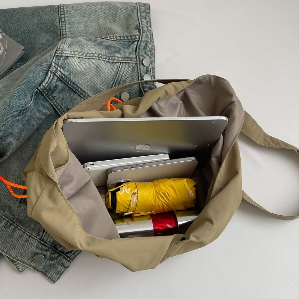 Women’s Casual Hobo Shoulder Bag with Drawstring Front Pocket