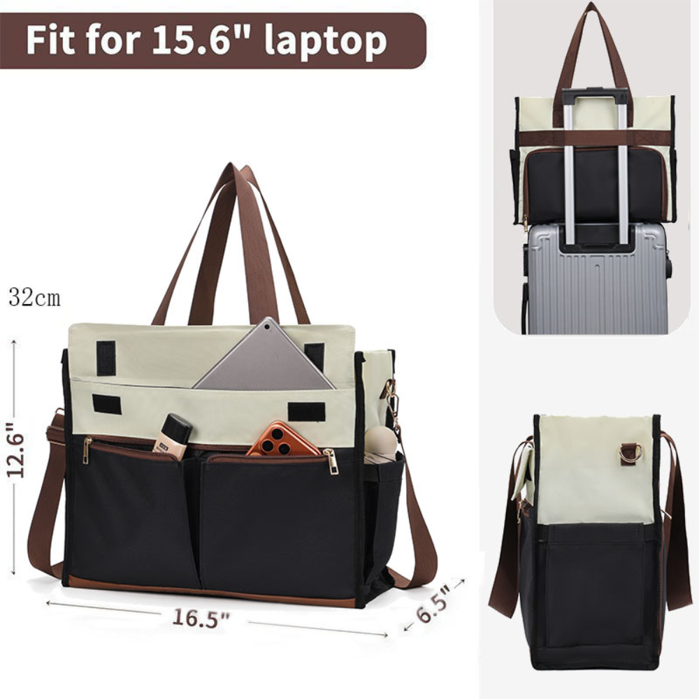 Dual-Compartment Lunch Tote Bag with Shoulder Strap