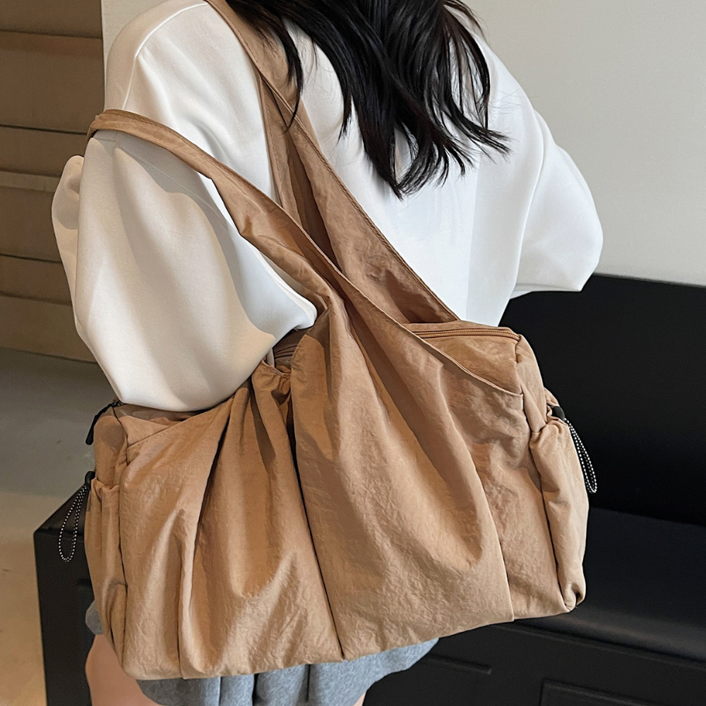 Women’s Casual Hobo Tote Shoulder Bag with Side Pockets