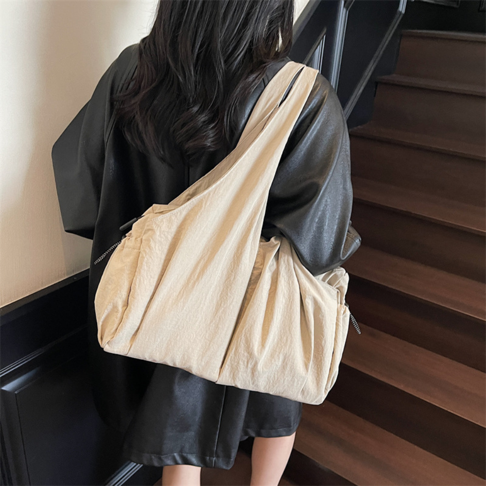 Women’s Casual Hobo Tote Shoulder Bag with Side Pockets