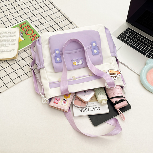 Campus Utility Tote Bag – Ivory & Lilac