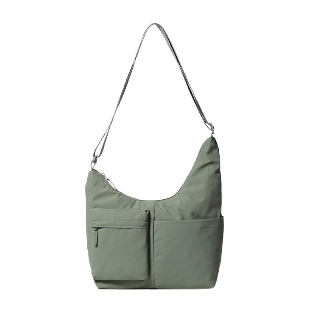 Everyday Multi-Pocket Sling Bag – Sage Green/Brown