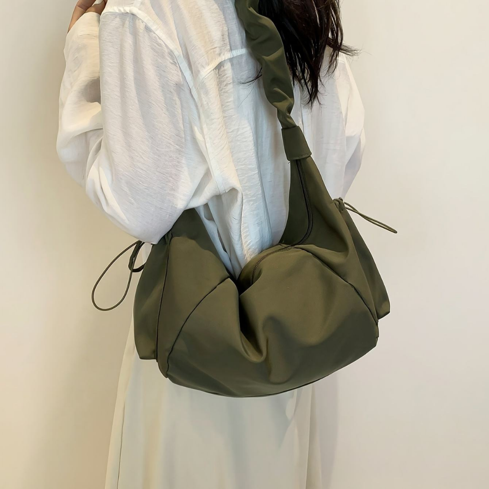 Stylish Casual Handbag with Multiple Zipper Pockets