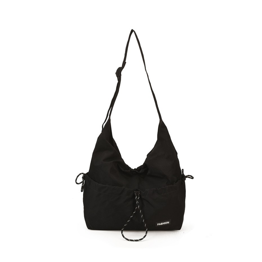 Women’s Casual Hobo Shoulder Bag with Drawstring Front Pocket
