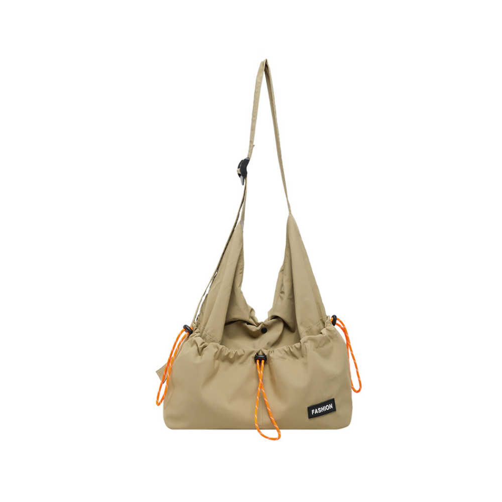 Women’s Casual Hobo Shoulder Bag with Drawstring Front Pocket