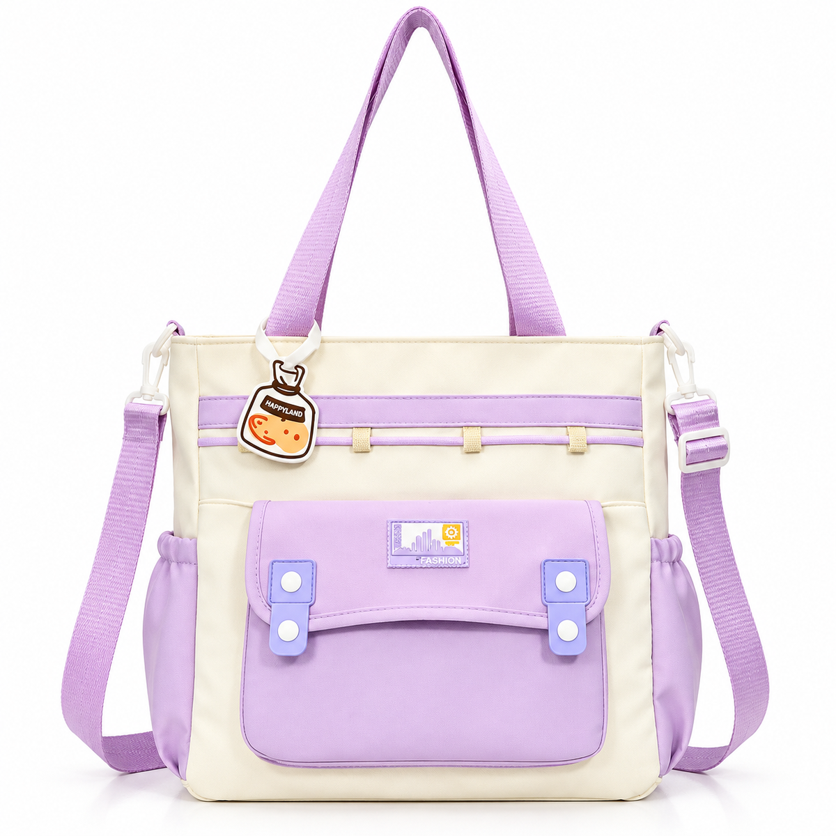 Campus Utility Tote Bag – Ivory & Lilac